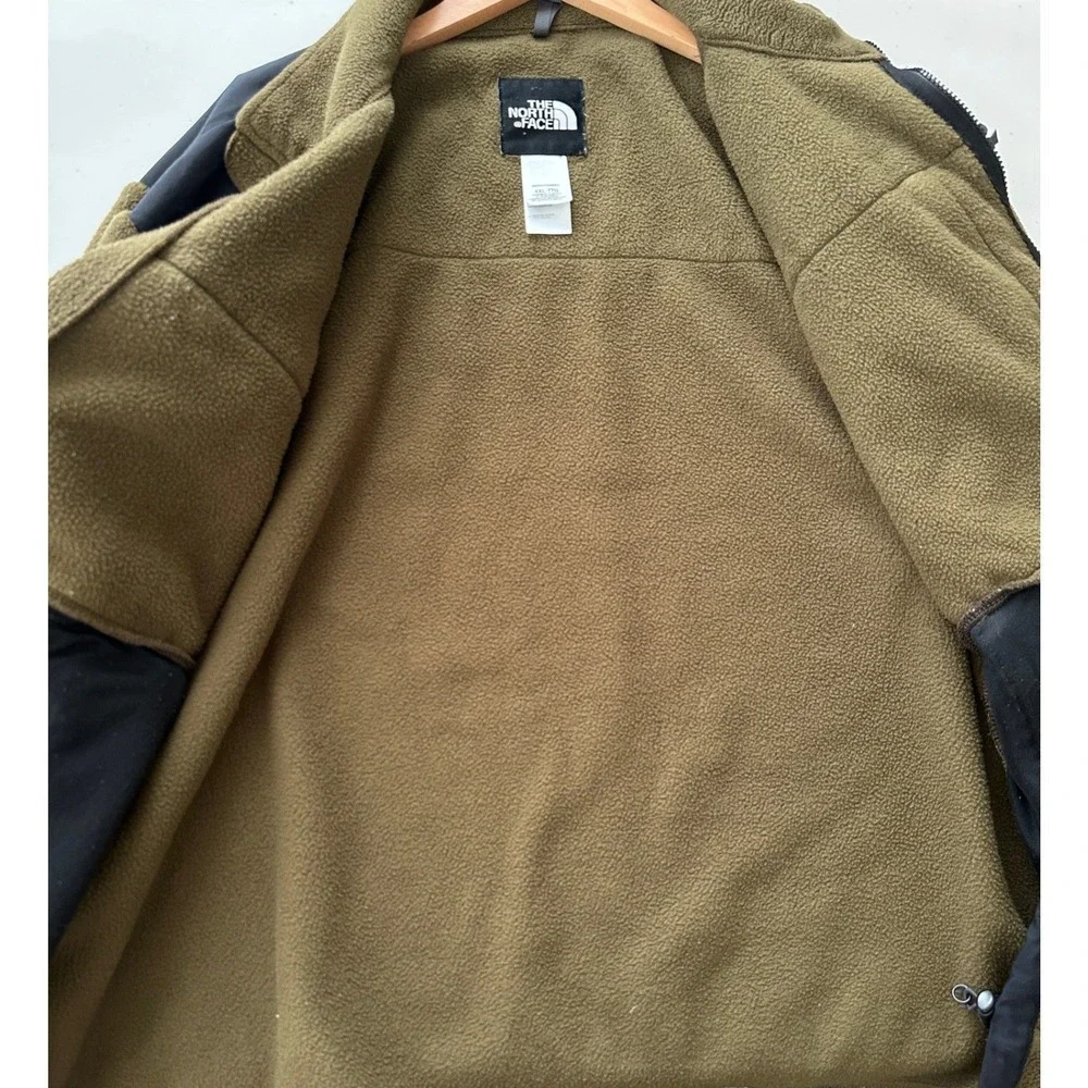 Vintage The North Face Denali Fleece Jacket Mens XXL Olive Green Black Full Zip
